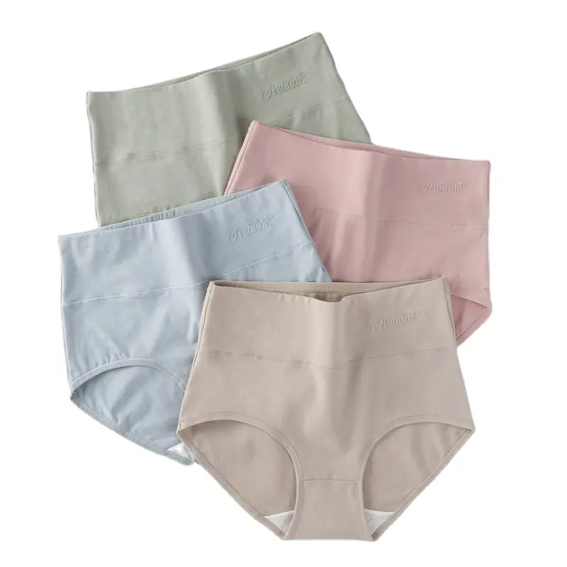 2022 Wholesale Colorful Briefs Cotton Teen Sexy Female warm girdling woman panties high waist cotton slimming panties