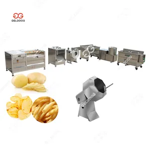 Gelgoog Semi Automatique Patata pequeña Línea de producción de papas fritas congeladas Maquinaria de fabricación crujiente