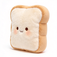 Coussins en peluche personnalisés en gros, coussin en forme de pain, coussin doux en peluche personnalisé avec logo, jouets en peluche en forme de pain