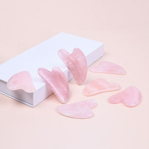 Quartz Rose Naturel Gua Sha Visage Soins de La Peau Outil De Beauté Cristal Rose Pierre De Jade Guacha Conseil Logo Personnalisé Visage <span class=keywords><strong>Guasha</strong></span> Masseur - Product Image 4