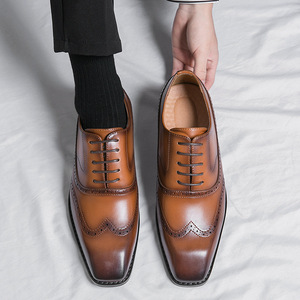 Nouvelles Chaussures en Cuir Décontractées et Habillées pour Hommes, Style Rétro à Bout Plat, Collection Été 2026 - Product Image 1