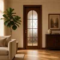 Porte intérieure en bois massif de style français, multi-panneaux verticaux, pour chambre à coucher, villa, personnalisation sur mesure