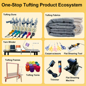 Full Tufting Kit Including Tufting Frame Fabric <strong>Wool</strong> Yarn Framing Supplies Portable DIY Rug Making Set for Hobby Handcraft - Product Image 5