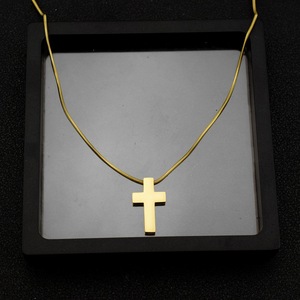 New Fashion <b>Titanium</b> Steel Cross Pendant Necklace Simple Niche Design Gold Silver Plated Unisex's Necklaces Wholesale Jewelry - Product Image 4