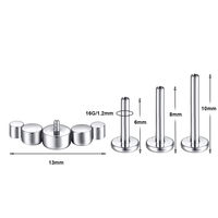 Vente en gros de bijoux de piercing corporel tendance en titane ASTM F136 plaqué or, certifiés IGI, avec grappe de 3 pierres CZ serties à l'intérieur et à la façon de la pierre.