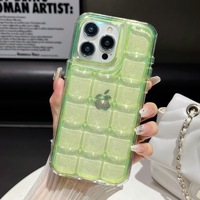 Nouvelle conception 2026 – Coque de téléphone rigide en PC transparente avec motif bloc de glace et texture gaufrée 3D effet bulle pour iPhone 17 Pro Max 16
