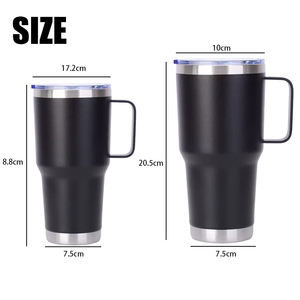 Gobelet de voyage en acier inoxydable à double paroi, personnalisé, 20 oz ou 30 oz, avec revêtement en poudre, isolé, pour café - Product Image 4