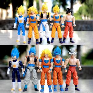 Figuras de Acción Articuladas de Dragon Ball Z Super Saiyan <span class=keywords><strong>Goku</strong></span> de PVC Juguetes de Vegeta <span class=keywords><strong>Gotenks</strong></span> Set de Regalo de Navidad para Niños - Product Image 2