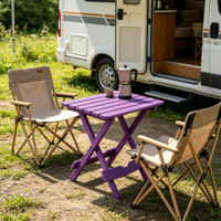 Table d'appoint pliable en bois de sapin artisanal de qualité supérieure, légère et portable, pour les loisirs en plein air, les réunions de famille, les barbecues dans la cour, la plage