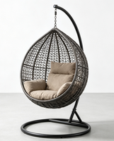 Chaise suspendue en forme de nid d'oiseau, construction solide, résistante aux intempéries, chaise en osier en forme de larme