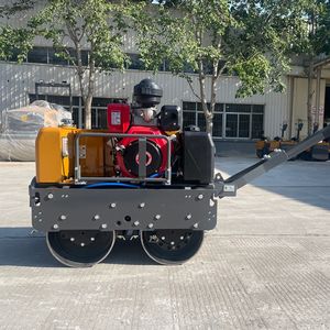 Rouleau compacteur vibrant à double <span class=keywords><strong>tambour</strong></span> diesel essence certifié CE EPA EURO 530 kg pour béton, asphalte et sol - Product Image 3