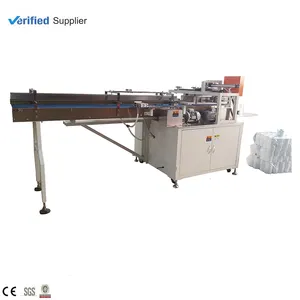 Toilet roll and kitchen towel roll packing machine 20 rolls connect with log saw cutting machine and rewinding machine