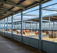 Faible coût préfabriqué volaille mouton vache ferme laitière chèvre maison étable grange grand bâtiment de stockage hangar structure entrepôt