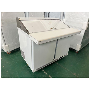 Réfrigérateurs de présentation pour légumes, vitrine réfrigérée avec couvercle supérieur, congélateur à commande numérique en acier inoxydable 200L pour la préparation de salades combinées - Product Image 1