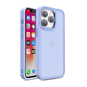 Nút Kim Loại Mặt Trước Matte Cứng Nhựa Điện Thoại Di Động Trường Hợp Đối Với <span class=keywords><strong>iPhone</strong></span> 14 Pro Max 14 Cộng Với 13 Pro Max Bảo Vệ Cover Quay Lại - Product Image 1