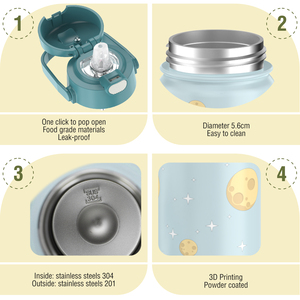 Personalized Cute Water <b>Bottle</b> For Children - 14oz Stainless Steel Vacuum Insulated With Handle 18oz Kids Water <b>Bottles</b> - Product Image 5