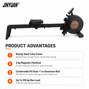 Rameur d'intérieur magnétique robuste JinYuan avec 8 niveaux de résistance, faible bruit, modèle JY-588A - Product Image 3