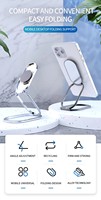Soporte Plegable para Teléfono Móvil de Aleación de Zinc con Logotipo Personalizado, Soporte Flexible para Escritorio con Rotación de 360 Grados, Soporte Universal para Teléfono Móvil