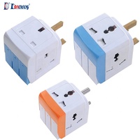 Adaptor Stopkontak UK 3 Lubang Dengan Pin UK 13A 250V~ 3250W Adaptor Perjalanan Colokan BS Dengan Tutup Pengaman dan Sakelar