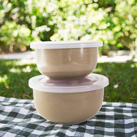 Lot de quatre couvercles classiques en coque de riz pour conservation alimentaire, résistants à la chaleur, compatibles micro-ondes, grande capacité, ustensiles de cuisine