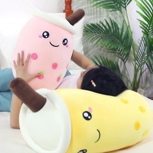 Jouets en peluche en forme de tasse de bubble tea aux fruits de 25 cm avec tubes d'aspiration, mignons coussins en peluche en forme de tasse de thé au lait - Product Image 4