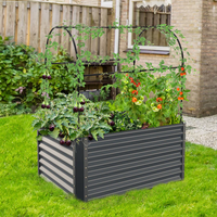 Kit de Jardinière Surélevée Écologique Land Guard, Rectangulaire, Grande, en Acier Galvanisé, Boîtes Multi-Styles pour Fleurs ou Légumes