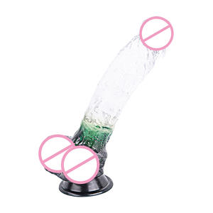 Großhandel Gradient Transparent Realistische Schwanz <span class=keywords><strong>Penis</strong></span> Adult Sexspielzeug Riesige Gelee Kristall Dildo Künstlicher <span class=keywords><strong>Penis</strong></span> Für Frauen Dildo Sex - Product Image 4