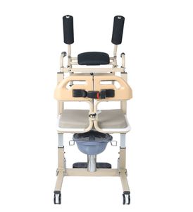 Sedia a Rotelle con Sollevamento Idraulico Manuale Confortevole per Anziani e Pazienti Paralizzati, Capacità 150kg, Deambulatore da Bagno - Product Image 5