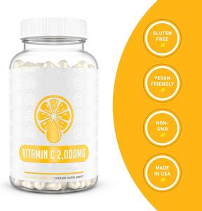 Capsules de vitamine <span class=keywords><strong>C</strong></span> végétalienne naturelle de haute qualité 2000mg Capsule de vitamine <span class=keywords><strong>C</strong></span> de collagène biologique Peau Coeur Santé immunitaire - Product Image 2