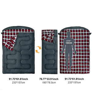 Couples et famille <span class=keywords><strong>Double</strong></span> <span class=keywords><strong>sac</strong></span> <span class=keywords><strong>de</strong></span> <span class=keywords><strong>couchage</strong></span> extra large avec oreillers pour le camping par temps <span class=keywords><strong>froid</strong></span> en plein air conçu pour deux personnes - Product Image 3