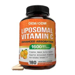 Ros Vitamina C Liposomale Vitamina C Liposoma Liposomal Vitamina C Cápsula Liposoma 1200mg para gengivas sangrando Reforço de colágeno