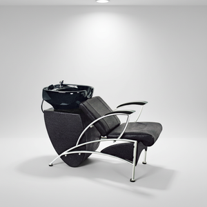 Fauteuil <span class=keywords><strong>de</strong></span> lavage <span class=keywords><strong>de</strong></span> cheveux professionnel confortable en fer noir pour salon <span class=keywords><strong>de</strong></span> coiffure et barbier, vente en gros à prix abordable - Product Image 6