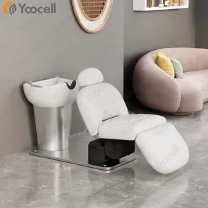 Yoocell الأبيض صالون الأثاث الأوروبية الشامبو السلطانيات كرسي سعر كراسي غسيل الشعر بالشامبو 360 درجة قطب صالة الشامبو كرسي