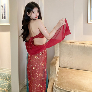 Lemon Story Lingerie sexy Dunhuang Flying Apsaras Ensemble Hanfu transparent 8075 Femme Chiffon 2 pièces - Product Image 3
