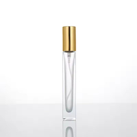 Flacon pulvérisateur de parfum en verre de 10 ml, rechargeable, atomiseur à fine brume, emballage cosmétique pour huile essentielle, voyage, rond, carré