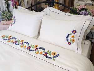 Nantong Factory Luxus Bettwäsche-Sets mit Stich Bett bezüge Stickerei Bett bezüge Sets für Kingsize-Bett - Product Image 6