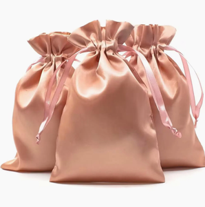Custom Logo Silk Satin <b>Drawstring</b> Gift <b>Bags</b> Hair Jewelry <b>Makeup</b> <b>Drawstring</b> Packaging Pouch Satin <b>Bag</b> for Clothes - Product Image 4