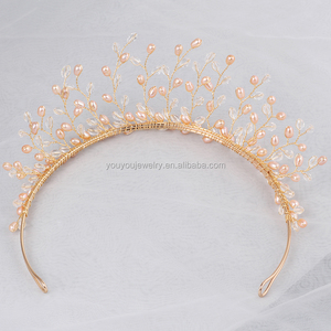 Mariage Demoiselle D'honneur Perle Cheveux Accessoires <span class=keywords><strong>Coiffure</strong></span> À La Main De <span class=keywords><strong>Mariée</strong></span> Princesse Tiara <span class=keywords><strong>Couronne</strong></span> - Product Image 6