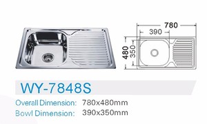 Hiện Đại Duy nhất Bát bồn rửa bồn tắm nhà bếp dưới núi bồn rửa nhà bếp với <span class=keywords><strong>drainboard</strong></span> nhà bếp e-mạ thép không gỉ phổ biến vuông - Product Image 2