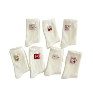 Kitty Fleece Socks Women Mid Calf Warm Soft Cozy Home Sleep Socks Anime Cartoon Pattern Autumn Winter Indoor - Product Image 5