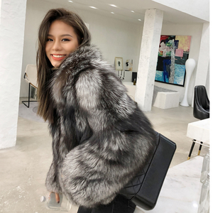 Подержанные зимние пальто с мехом лисий хвост шуба серебряные женские пальто с мехом - Product Image 5