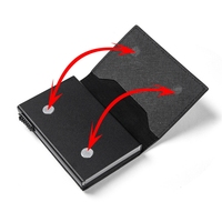 Porte-cartes fin en aluminium personnalisé avec protection RFID, en cuir PU, étui de rangement pour cartes d'identité et de crédit, pochette de mode