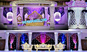 Rajwada boda fibra cuadrado Mandap Sydney tradicional oro tallado boda Mandap último diseño FRP boda Mandap Miami EE. UU. - Product Image 4