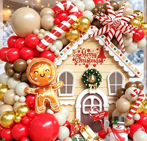 Wholesale Gingerbread Man <b>Christmas</b> Latex Balloon Garland Set <b>Candy</b> <b>Cane</b> Snowman Xmas Party Backdrop Ornaments - Product Image 2