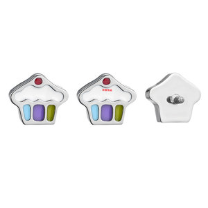 Food Shape <b>Titanium</b> Alloy <b>Stud</b> Earrings White Bezel Setting Gift Jewelry - Product Image 5