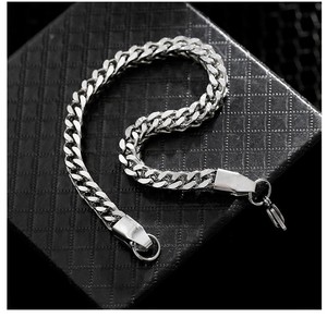 Braccialetti da uomo Vintage 8mm in acciaio inox a maglie porticciolo alla moda stile Hip Hop per gli uomini - Product Image 4