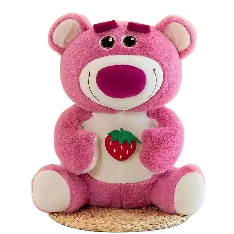 AIFEI mainan grosir beruang stroberi merah muda mainan mewah bantal lucu boneka tidur hadiah ulang tahun besar