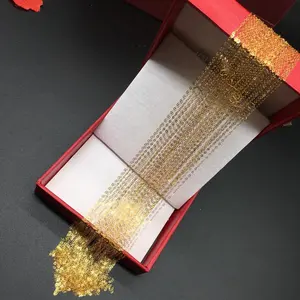 Rantai Tautan 750 AU emas asli DIY kalung perhiasan rantai emas padat 18k kustom