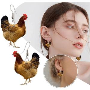 Bonitas vacas, zorros, tigres, leopardos, chihuahuas, patos, leones, salchichas, perros, ranas, gallinas, caracoles, pendientes acrílicos para mujer - Product Image 3