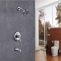 Kit de garniture de douche murale à poignée unique Posi-Temp de haute qualité baignoire à équilibrage de la pression finition chromée vanne en céramique pour hôtels